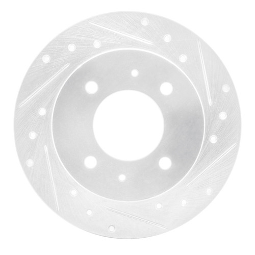 R1 97-06 Hyundai Elantra Rear Right Drilled & Slotted Silver Brake Rotor