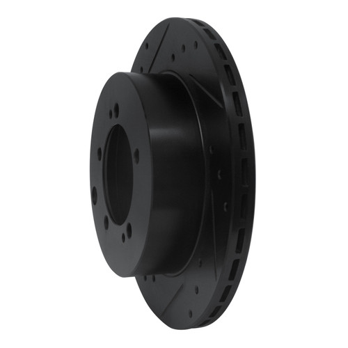 R1 92-96 Mitsubishi DIAMANTE Rear Left Drilled & Slotted Black Brake Rotor