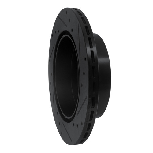 R1 92-96 Mitsubishi DIAMANTE Rear Left Drilled & Slotted Black Brake Rotor