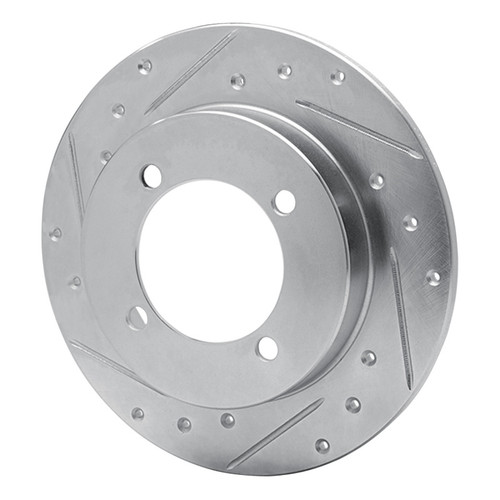 R1 94-96 Hyundai Elantra Rear Left Drilled & Slotted Silver Brake Rotor