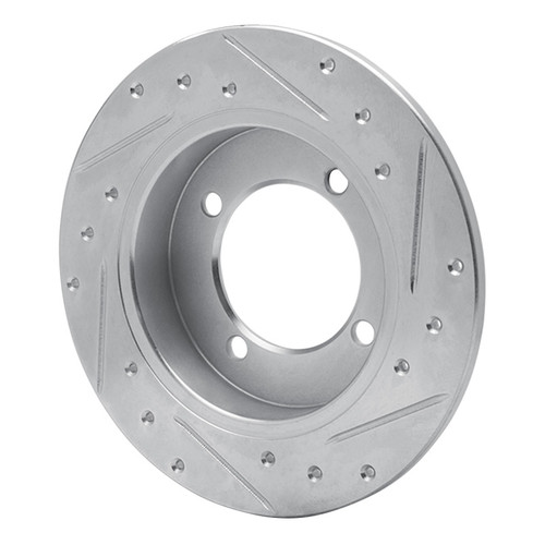 R1 94-96 Hyundai Elantra Rear Left Drilled & Slotted Silver Brake Rotor