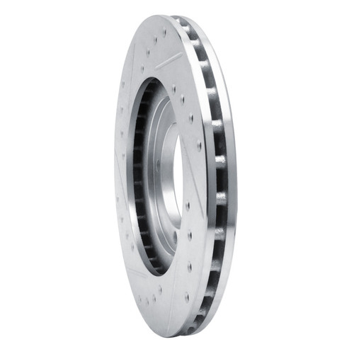 R1 92-98 Hyundai TIBURON Front Right Drilled & Slotted Silver Brake Rotor