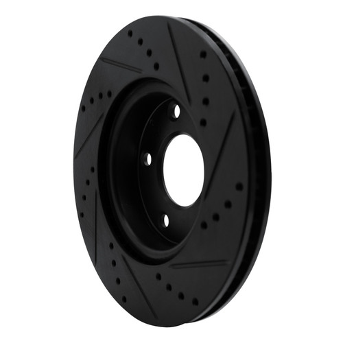 R1 19-25 Mazda 3 Front Left Drilled & Slotted Black Brake Rotor