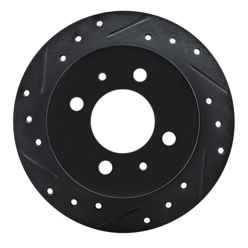 R1 92-96 Dodge COLT Rear Left Drilled & Slotted Black Brake Rotor