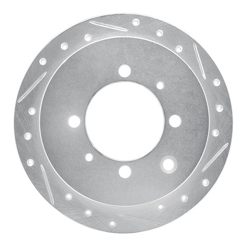 R1 91-93 Hyundai SONATA Rear Right Drilled & Slotted Silver Brake Rotor