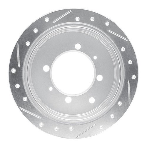 R1 91-93 Hyundai SONATA Rear Right Drilled & Slotted Silver Brake Rotor
