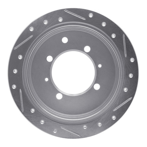 R1 91-93 Hyundai SONATA Rear Left Drilled & Slotted Silver Brake Rotor