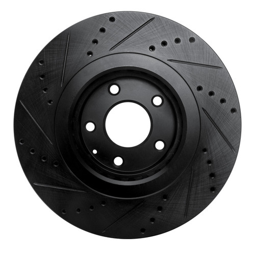 R1 16-25 Mazda CX-5 Front Right Drilled & Slotted Black Brake Rotor