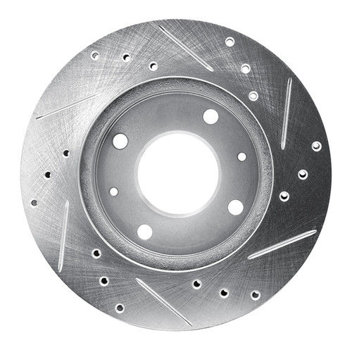 R1 89-98 Hyundai SONATA Front Left Drilled & Slotted Silver Brake Rotor