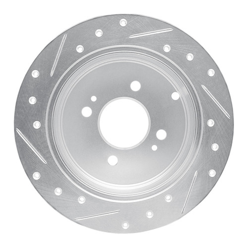 R1 06-12 Dodge Attitude (Mexico) Rear Right Drilled & Slotted Silver Brake Rotor