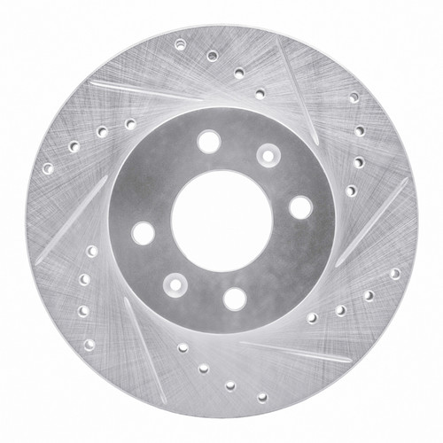 R1 06-12 Dodge Attitude (Mexico) Front Right Drilled & Slotted Silver Brake Rotor
