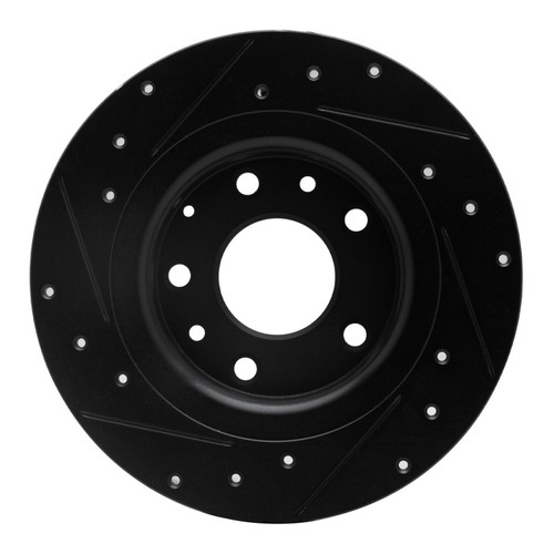 R1 16-18 Mazda CX-3 Rear Right Drilled & Slotted Black Brake Rotor