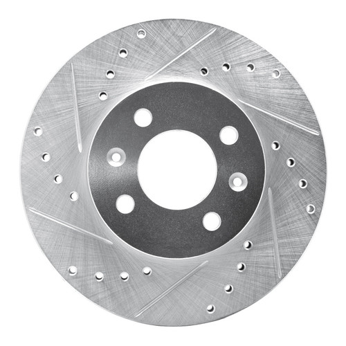 R1 06-12 Dodge Attitude (Mexico) Front Left Drilled & Slotted Silver Brake Rotor