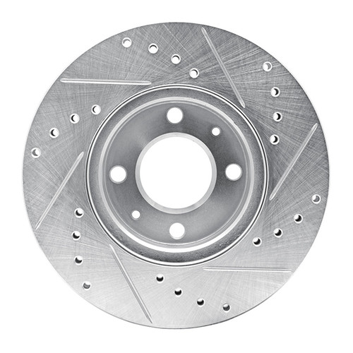 R1 06-12 Dodge Attitude (Mexico) Front Left Drilled & Slotted Silver Brake Rotor