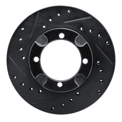 R1 91-92 Dodge COLT Front Left Drilled & Slotted Black Brake Rotor ECB-72013L