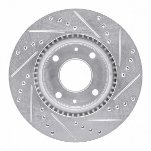 R1 02-06 Hyundai SONATA Front Left Drilled & Slotted Silver Brake Rotor