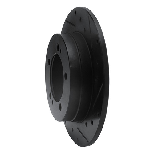 R1 90-94 Eagle TALON Rear Right Drilled & Slotted Black Brake Rotor