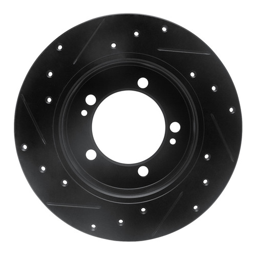 R1 90-94 Eagle TALON Rear Right Drilled & Slotted Black Brake Rotor