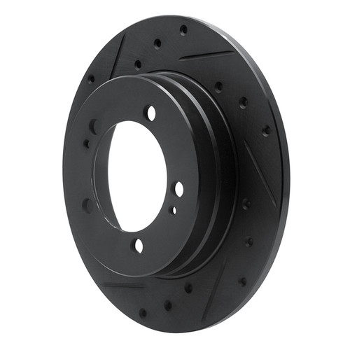 R1 90-94 Eagle TALON Rear Left Drilled & Slotted Black Brake Rotor