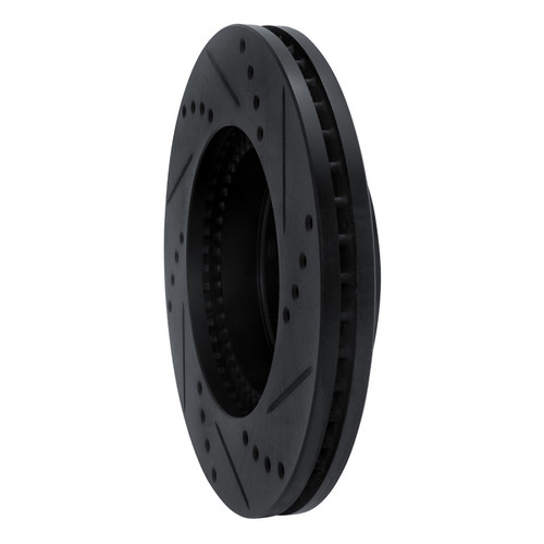 R1 96-98 Mazda MPV Front Left Drilled & Slotted Black Brake Rotor