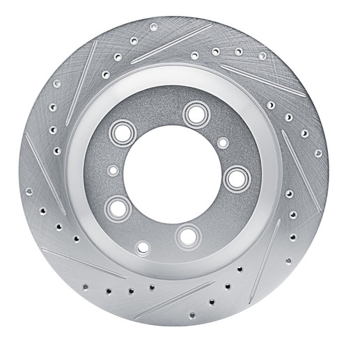 R1 19-23 Porsche CAYENNE Rear Left Drilled & Slotted Silver Brake Rotor EDZ-02130L