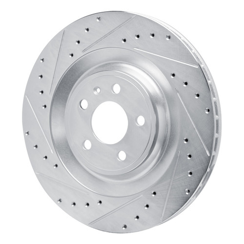 R1 15-18 Porsche Macan Rear Left Drilled & Slotted Silver Brake Rotor
