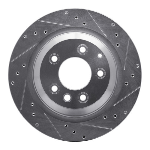 R1 05-18 Porsche CAYENNE Rear Right Drilled & Slotted Silver Brake Rotor