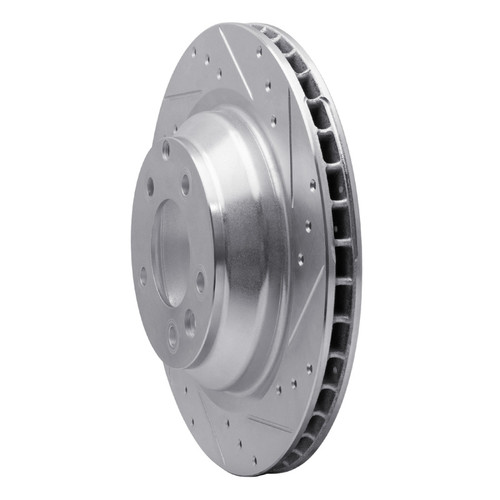 R1 05-18 Porsche CAYENNE Rear Right Drilled & Slotted Silver Brake Rotor