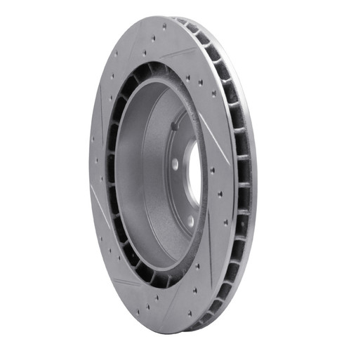 R1 05-18 Porsche CAYENNE Rear Right Drilled & Slotted Silver Brake Rotor