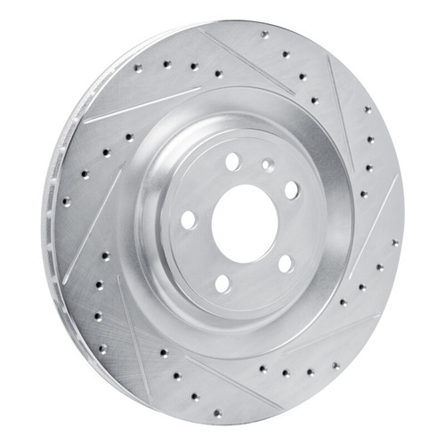 R1 15-18 Porsche Macan Rear Right Drilled & Slotted Silver Brake Rotor