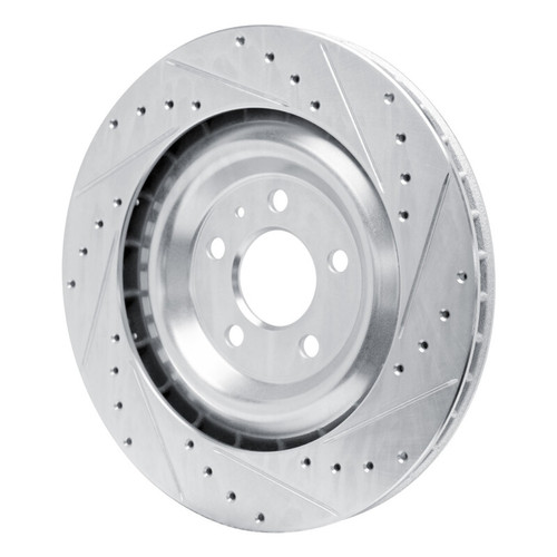 R1 15-18 Porsche Macan Rear Right Drilled & Slotted Silver Brake Rotor