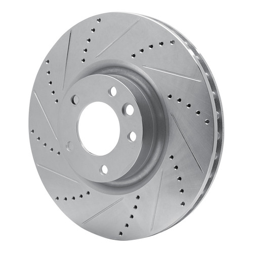 R1 08-09 Porsche CAYENNE Front Left Drilled & Slotted Silver Brake Rotor