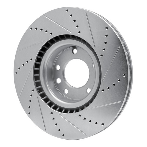R1 08-09 Porsche CAYENNE Front Left Drilled & Slotted Silver Brake Rotor