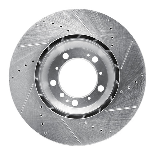 R1 99-23 Porsche 911 Left Rear Drilled & Slotted Silver Brake Rotor