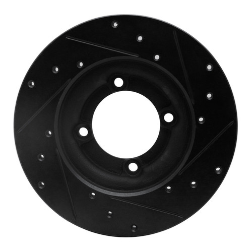 R1 82-84 Mazda B2000 Front Left Drilled & Slotted Black Brake Rotor