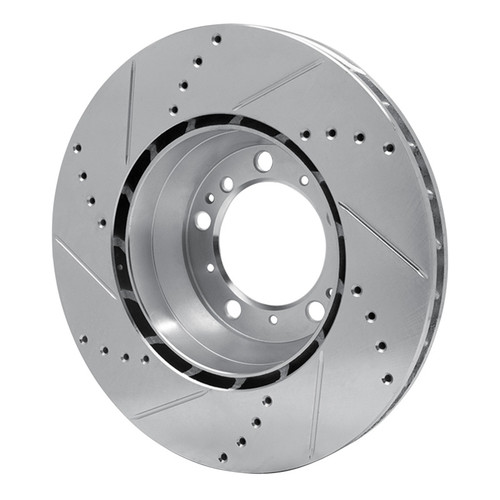 R1 99-23 Porsche 911 Right Rear Drilled & Slotted Silver Brake Rotor