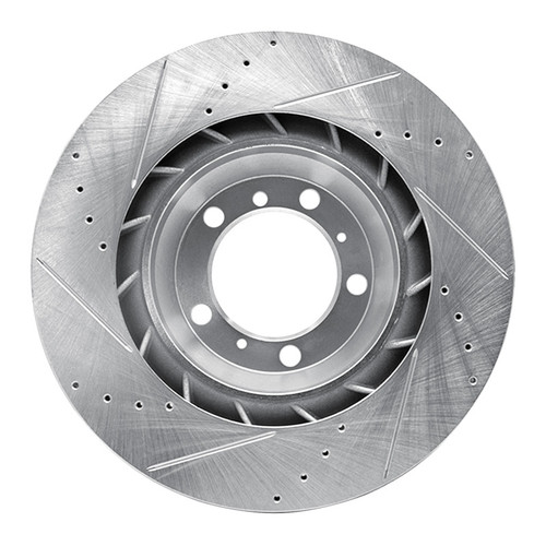 R1 07-16 Porsche 911 Left Rear Drilled & Slotted Silver Brake Rotor