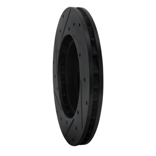 R1 92-03 Mazda 626 Front Right Drilled & Slotted Black Brake Rotor