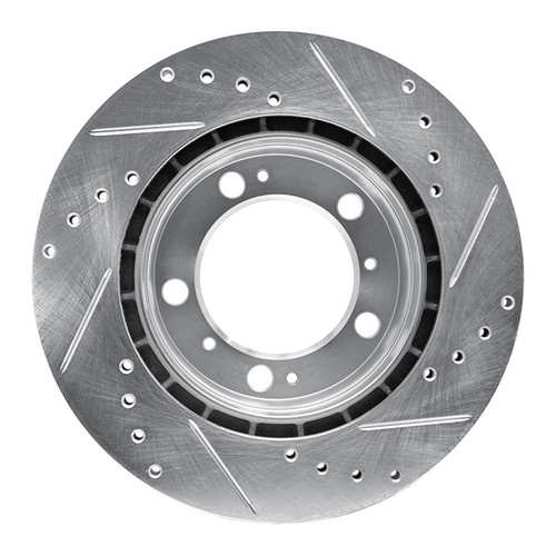 R1 97-04 Porsche Boxster Rear Left Drilled & Slotted Silver Brake Rotor