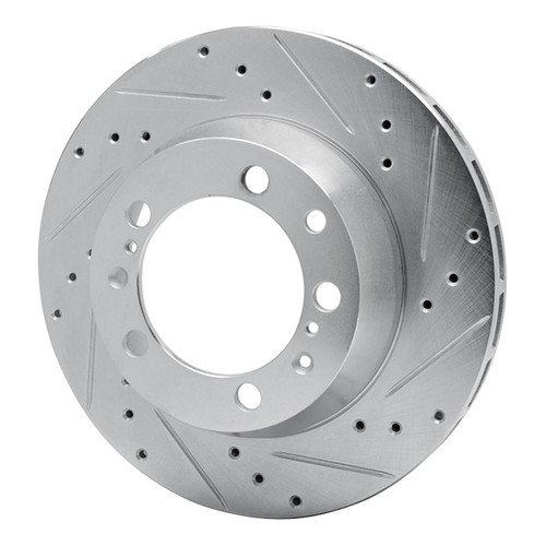 R1 91-97 Porsche 911 Left Rear Drilled & Slotted Silver Brake Rotor