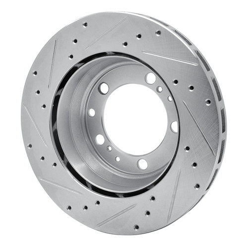 R1 91-97 Porsche 911 Left Rear Drilled & Slotted Silver Brake Rotor