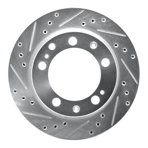 R1 87-89 Porsche 944 Except Turbo Rear Left Drilled & Slotted Silver Brake Rotor