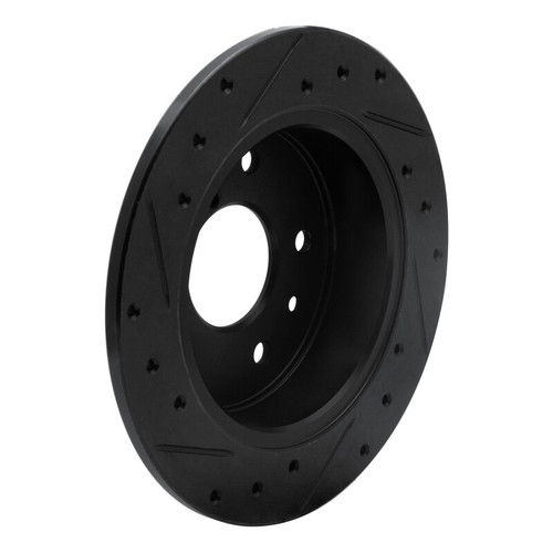 R1 89-91 Mazda RX-7 Rear Right Drilled & Slotted Black Brake Rotor