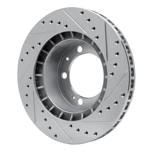 R1 89-97 Porsche 911 Front Left Drilled & Slotted Silver Brake Rotor