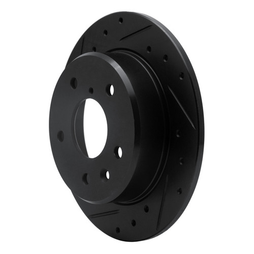 R1 89-91 Mazda RX-7 Rear Left Drilled & Slotted Black Brake Rotor