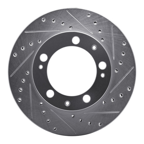 R1 87-89 Porsche 944 Except Turbo Front Right Drilled & Slotted Silver Brake Rotor