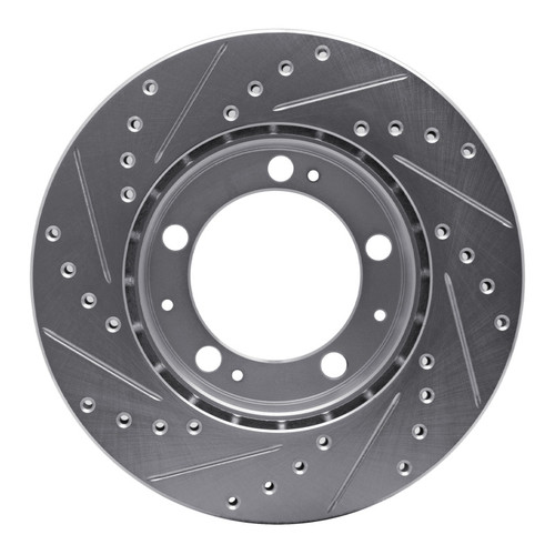 R1 87-89 Porsche 944 Except Turbo Front Right Drilled & Slotted Silver Brake Rotor