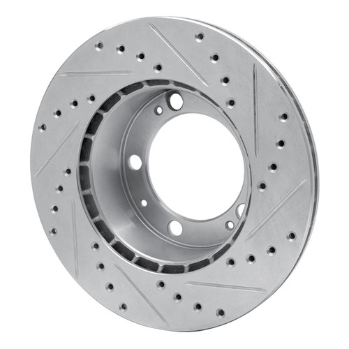 R1 87-89 Porsche 944 Except Turbo Front Left Drilled & Slotted Silver Brake Rotor