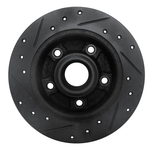 R1 88-92 Ford Probe Rear Right Drilled & Slotted Black Brake Rotor