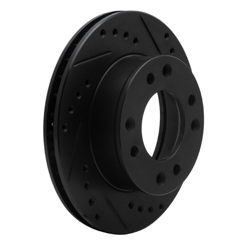 R1 86-88 Mazda RX-7 Front Right Drilled & Slotted Black Brake Rotor